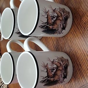 Deer Lover's set of 4 Mugs EUC